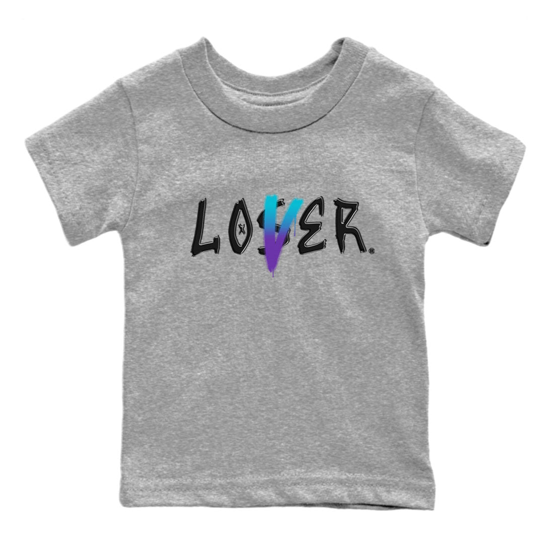 AJ6 Aqua Sneaker Match Tees Loser Lover Sneaker Tees Air Jordan 6 Aqua SNRT Sneaker Release Tees Kids and Baby Youth Shirts Heather Grey 2