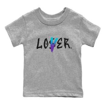 AJ6 Aqua Sneaker Match Tees Loser Lover Sneaker Tees Air Jordan 6 Aqua SNRT Sneaker Release Tees Kids and Baby Youth Shirts Heather Grey 2