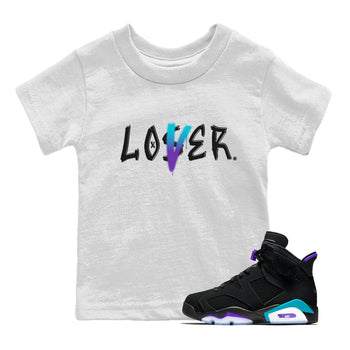 AJ6 Aqua Sneaker Match Tees Loser Lover Sneaker Tees Air Jordan 6 Aqua SNRT Sneaker Release Tees Kids and Baby Youth Shirts White 1