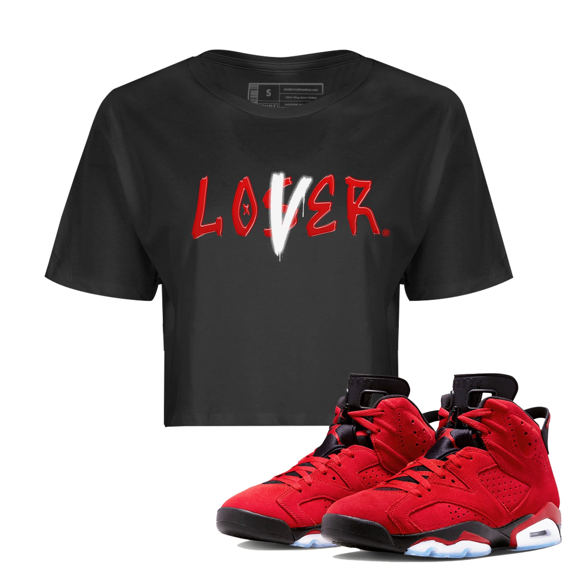 Air Jordan 6 Toro Bravo Sneaker Match Tees Loser Lover Sneaker Tees AJ6 Toro Bravo Shirt Women's Shirts Black 1