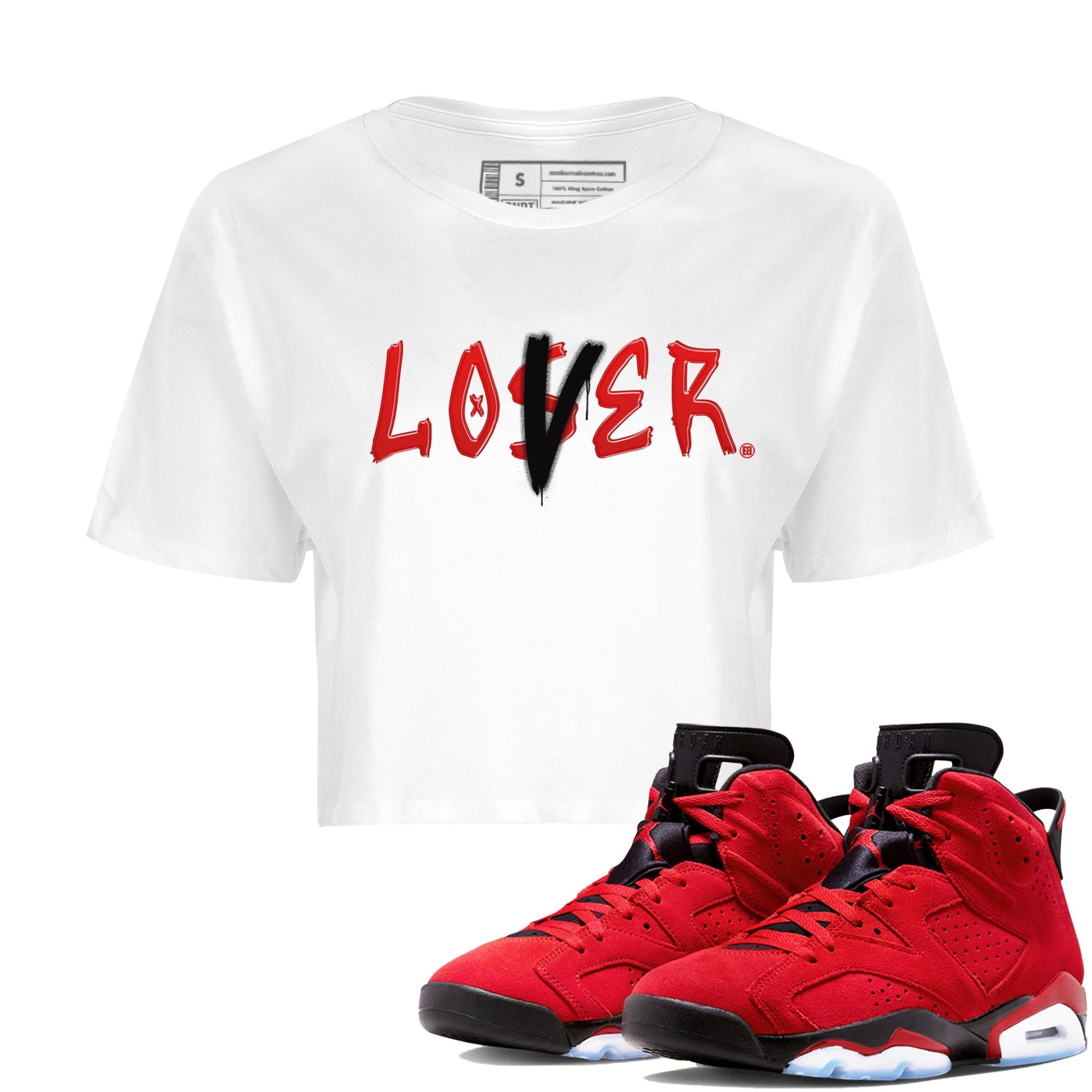 Air Jordan 6 Toro Bravo Loser Lover WMNS Cotton Sneaker Hoodie Air Jordan 6 Toro Bravo Sneaker Crop Hoodie Size Chart