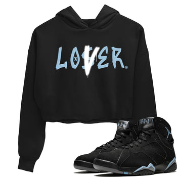 Air Jordan 7 Chambray Sneaker Match Tees Loser Lover Sneaker Tees AJ7 Chambray SNRT Sneaker Release Tees Women's Shirts Black 1