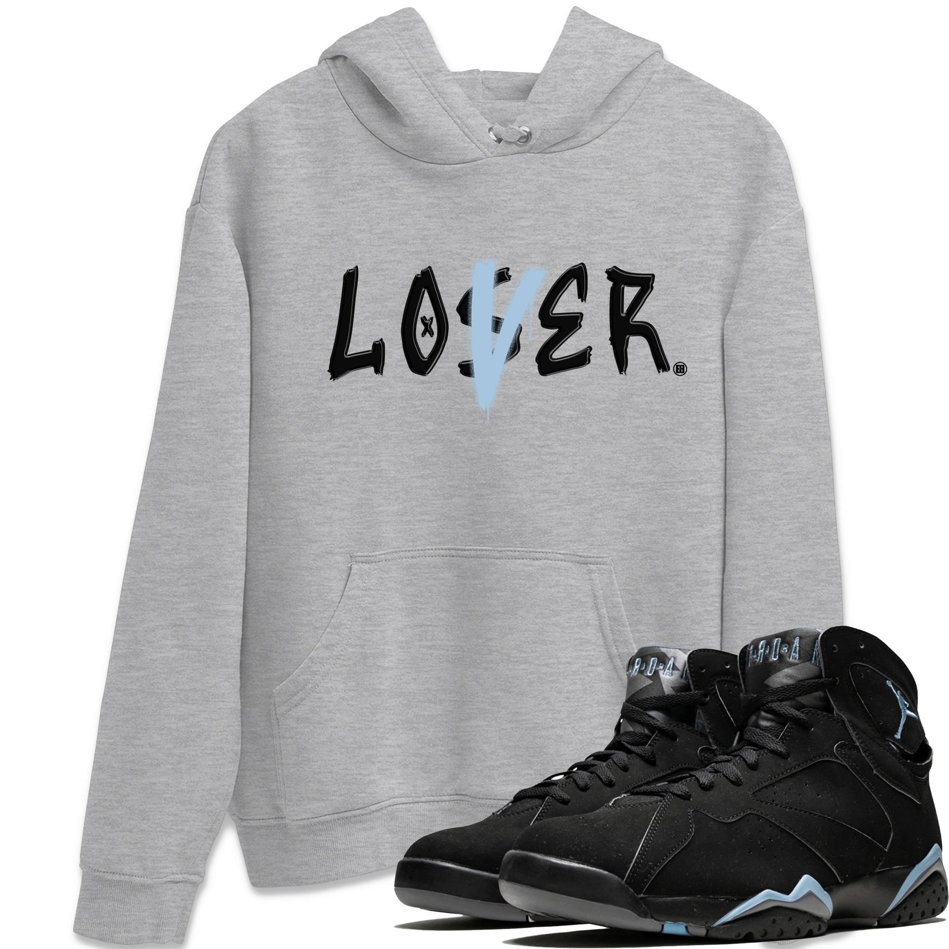 Air Jordan 7 Chambray Sneaker Match Tees Loser Lover Sneaker Tees AJ7 Chambray SNRT Sneaker Release Tees Unisex Shirts Heather Grey 1