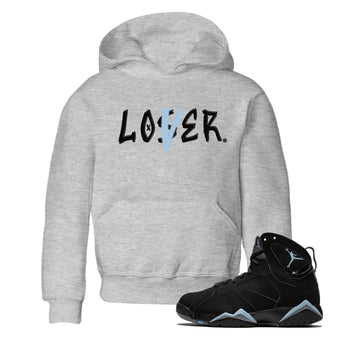 Air Jordan 7 Chambray Sneaker Match Tees Loser Lover Sneaker Tees AJ7 Chambray SNRT Sneaker Release Tees Kids Shirts Heather Grey 1