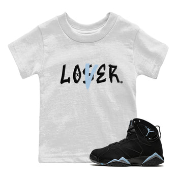 Air Jordan 7 Chambray Sneaker Match Tees Loser Lover Sneaker Tees AJ7 Chambray SNRT Sneaker Release Tees Kids Shirts White 1