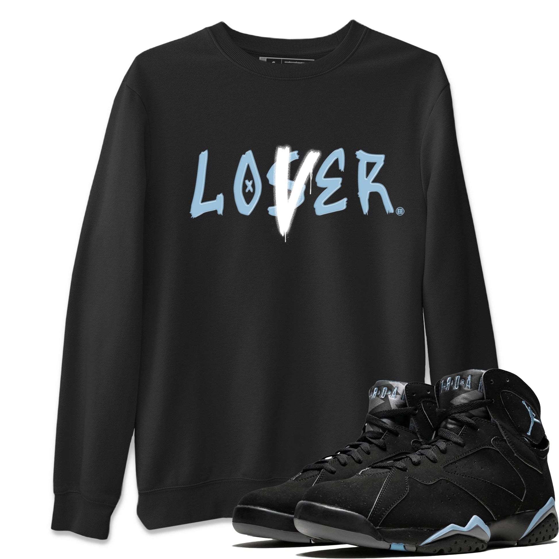 Air Jordan 7 Chambray Sneaker Match Tees Loser Lover Sneaker Tees AJ7 Chambray SNRT Sneaker Release Tees Unisex Shirts Black 1