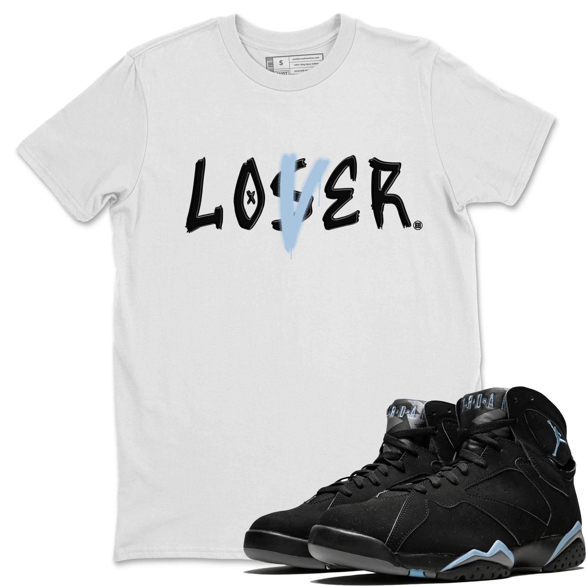 Air Jordan 7 Chambray Sneaker Match Tees Loser Lover Sneaker Tees AJ7 Chambray SNRT Sneaker Release Tees Unisex Shirts White 1