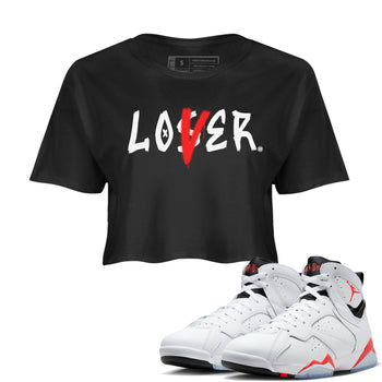 Air Jordan 7 Retro White Infrared shirt to match jordans Loser Lover sneaker tees Air Jordan 7 White Infrared SNRT Sneaker Release Tees Black 1 Crop T-Shirt