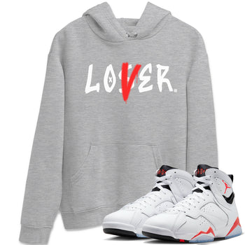 Air Jordan 7 Retro White Infrared shirt to match jordans Loser Lover sneaker tees Air Jordan 7 White Infrared SNRT Sneaker Release Tees Unisex Heather Grey 1 T-Shirt