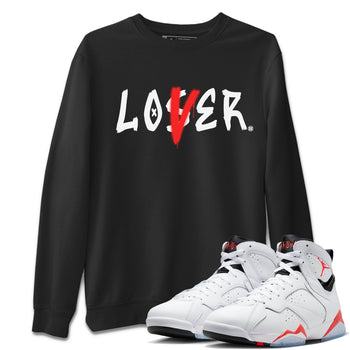 Air Jordan 7 Retro White Infrared shirt to match jordans Loser Lover sneaker tees Air Jordan 7 White Infrared SNRT Sneaker Release Tees Unisex Black 1 T-Shirt