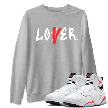 Air Jordan 7 Retro White Infrared shirt to match jordans Loser Lover sneaker tees Air Jordan 7 White Infrared SNRT Sneaker Release Tees Unisex Heather Grey 1 T-Shirt