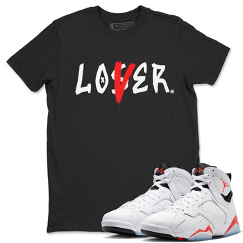 Air Jordan 7 Retro White Infrared shirt to match jordans Loser Lover sneaker tees Air Jordan 7 White Infrared SNRT Sneaker Release Tees Unisex Black 1 T-Shirt