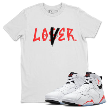 Air Jordan 7 Retro White Infrared shirt to match jordans Loser Lover sneaker tees Air Jordan 7 White Infrared SNRT Sneaker Release Tees Unisex White 1 T-Shirt