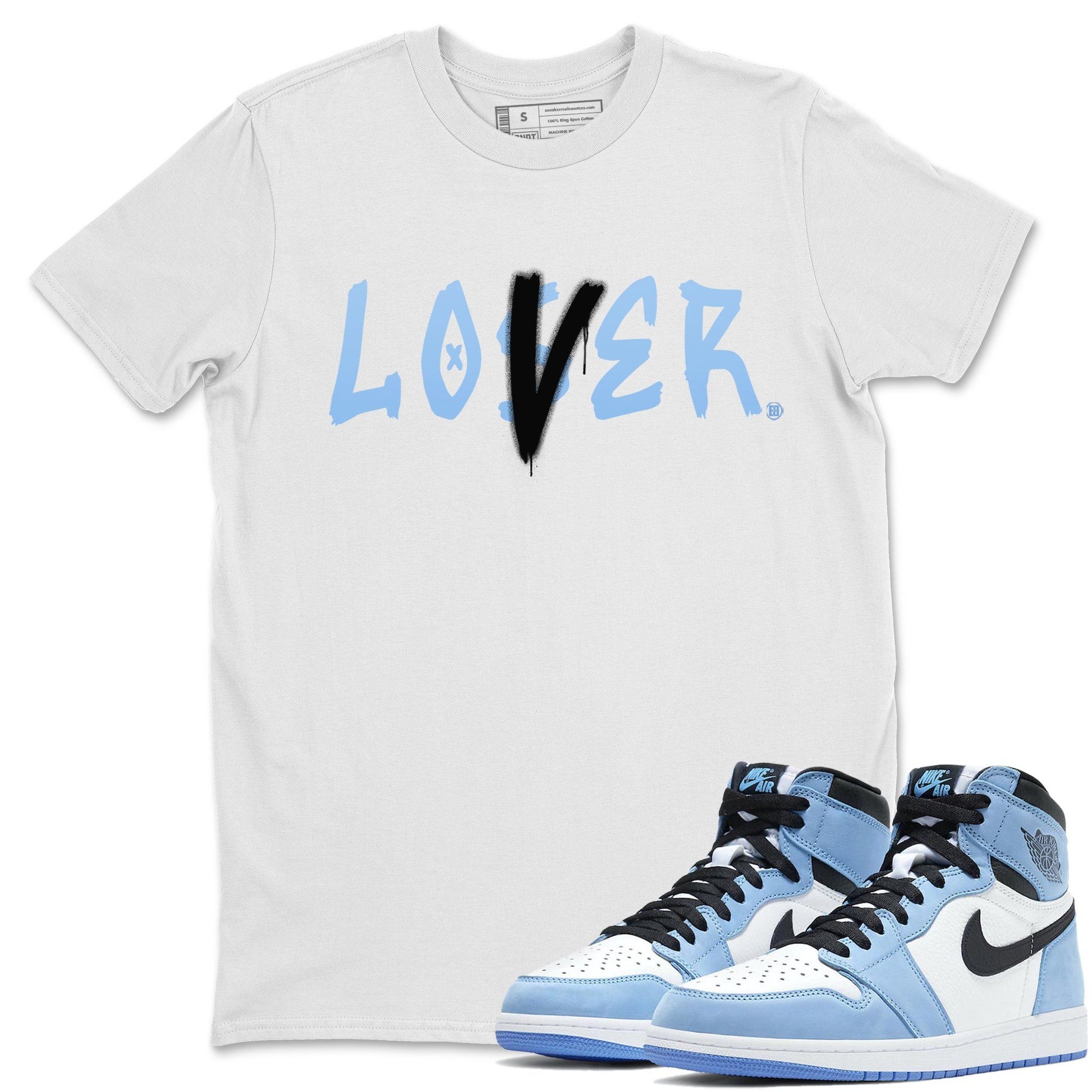 Jordan 1 University Blue Sneaker Match Tees Loser Lover Sneaker Tees Jordan 1 University Blue Sneaker Release Tees Unisex Shirts