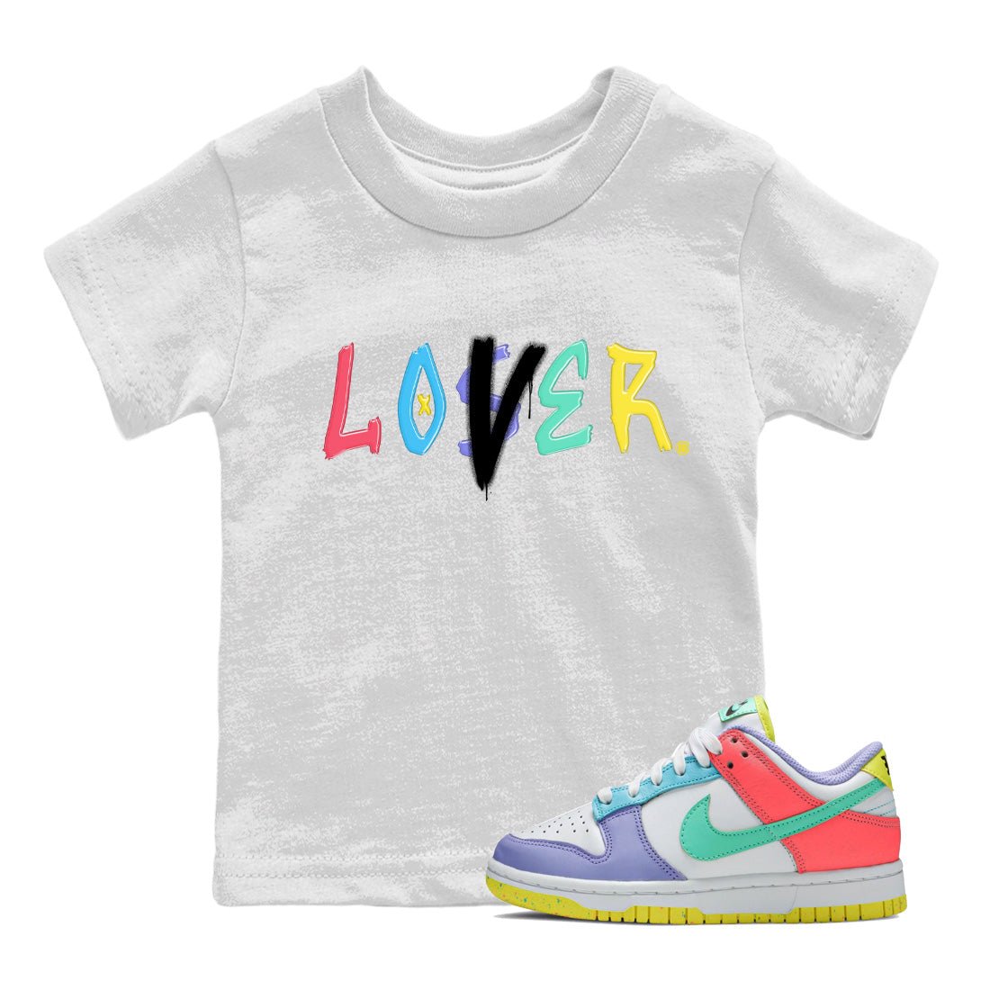 Dunk Easter Candy Sneaker Match Tees Loser Lover Sneaker Tees Holiday Easter T-Shirt Sneaker Release Tees Kids Shirts White 1