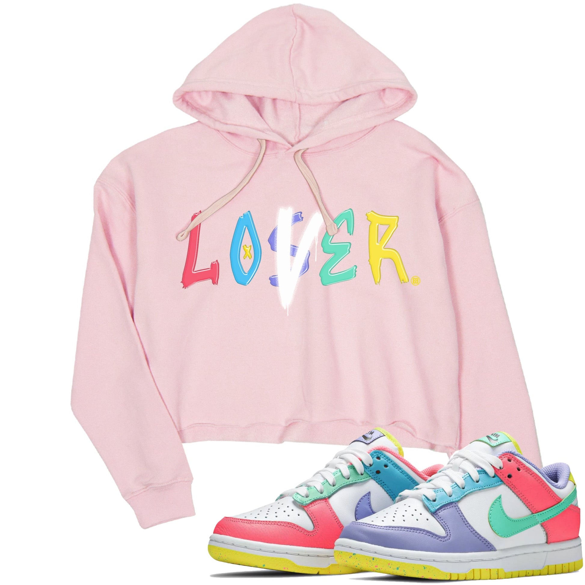 Dunk Easter Candy Sneaker Match Tees Loser Lover Sneaker Tees Holiday Easter T-Shirt Sneaker Release Tees Women's Shirts Pink 1