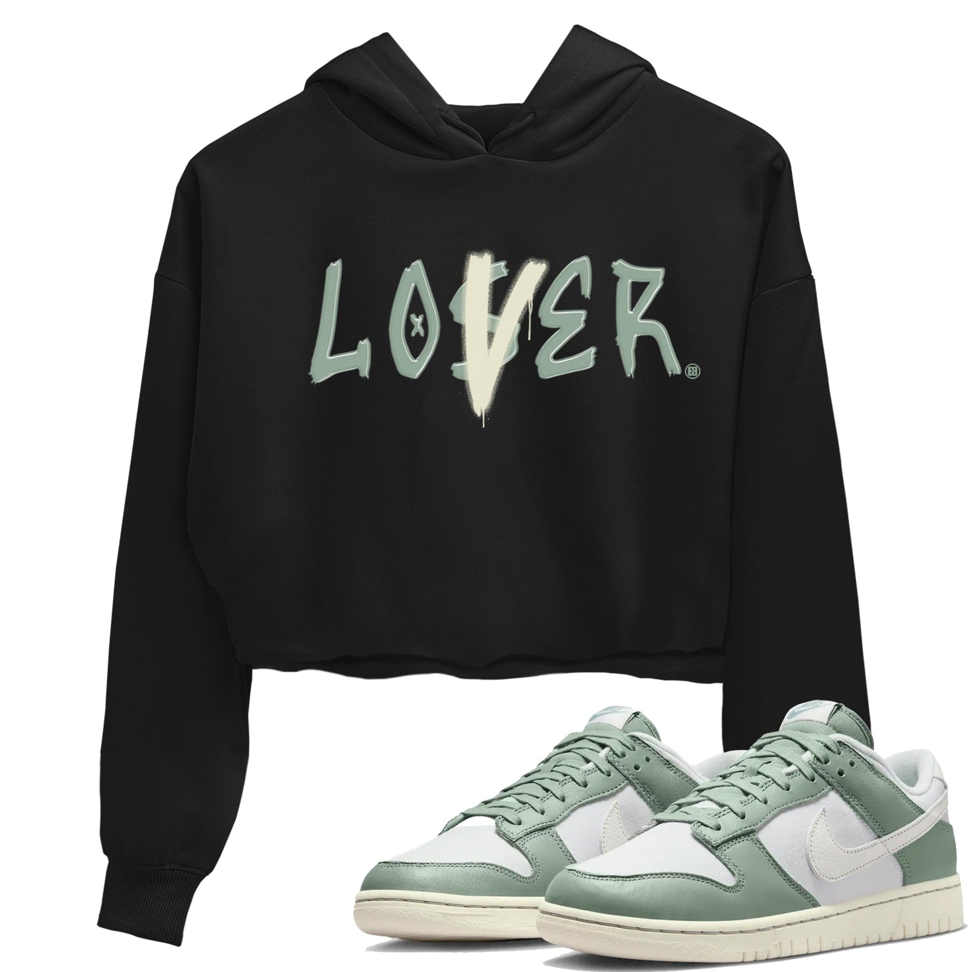 Dunk Low Mica Green Shirts Loser Lover Sneaker Tees Dunk Mica Green Sneaker Release Tees Women's Shirts Black 1