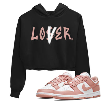 Dunk Low WMNS Rose Whisper shirt to match jordans Loser Lover sneaker tees Dunk Rose Whisper SNRT Sneaker Release Tees Black 1 Crop T-Shirt