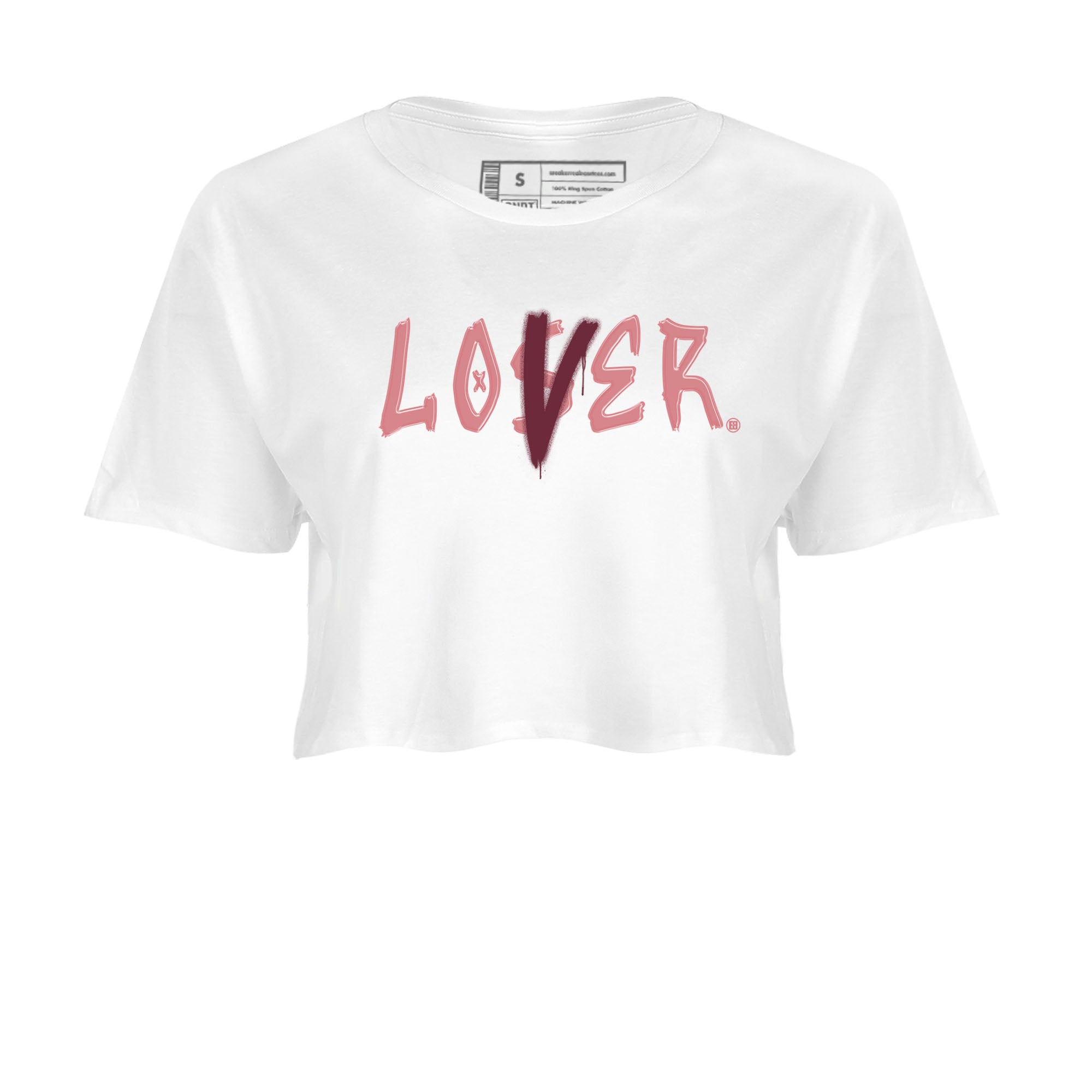 Dunks Valentine's Day shirt to match jordans Special Valentine Day Clothes jordans Loser Lover sneaker tees Dunk Valentine's Day SNRT Sneaker Release Tees White 2 crop length shirt