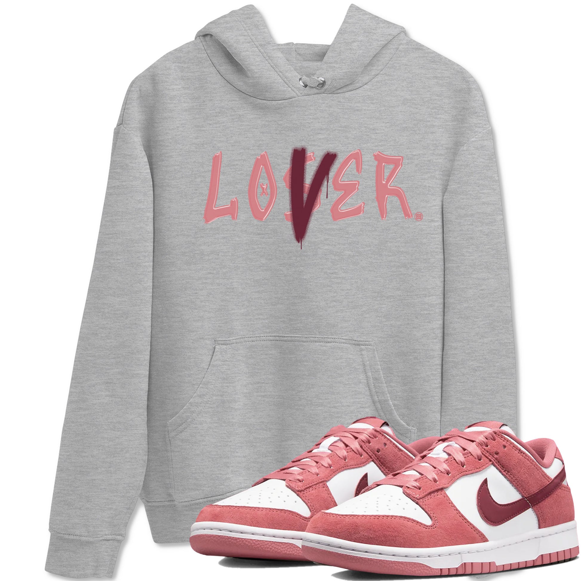 Dunks Valentine's Day shirt to match jordans Special Valentine Day Clothes jordans Loser Lover sneaker tees Dunk Valentine's Day SNRT Sneaker Release Tees unisex cotton Heather Grey 1 crew neck shirt