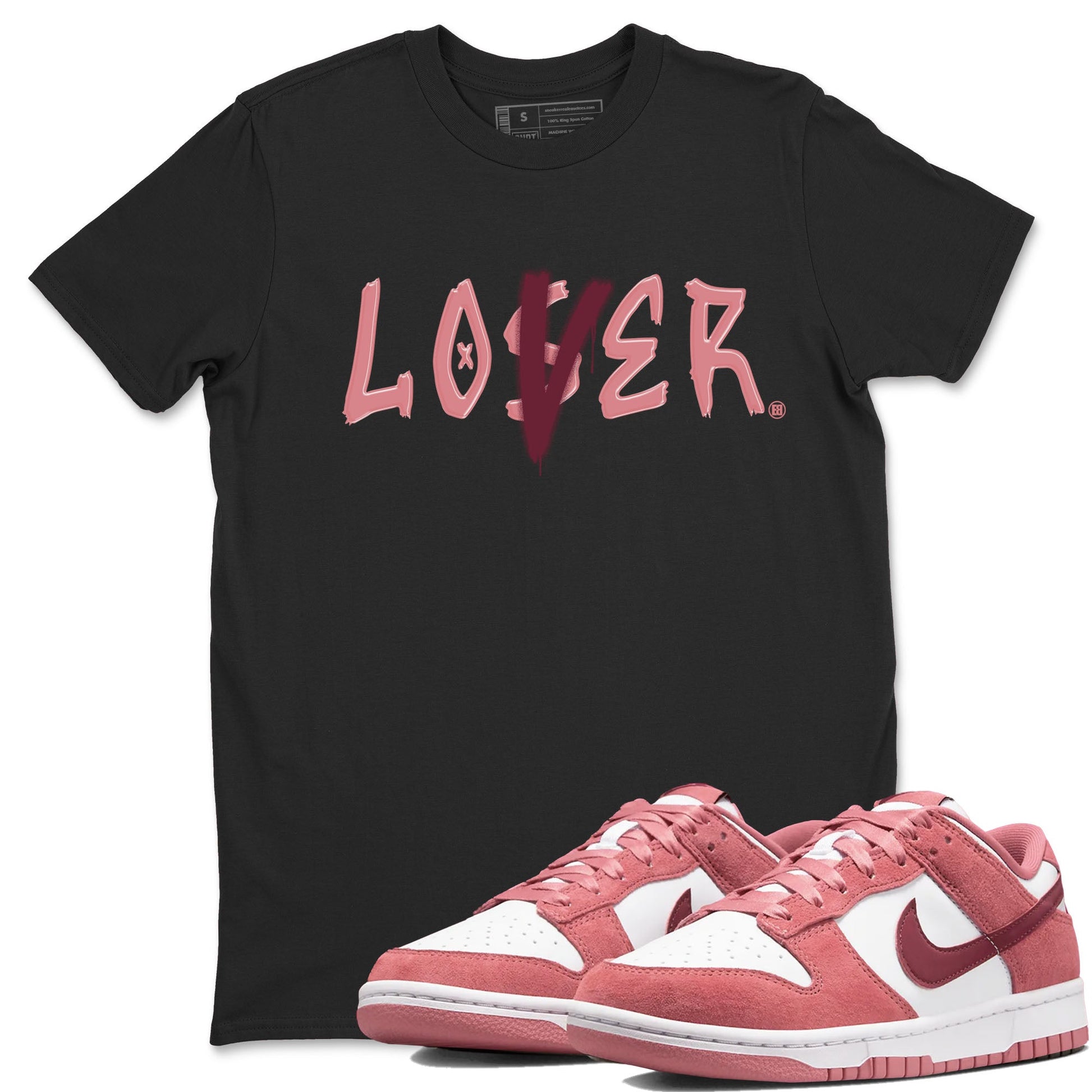 Dunks Valentine's Day shirt to match jordans Special Valentine Day Clothes jordans Loser Lover sneaker tees Dunk Valentine's Day SNRT Sneaker Release Tees unisex cotton Black 1 crew neck shirt