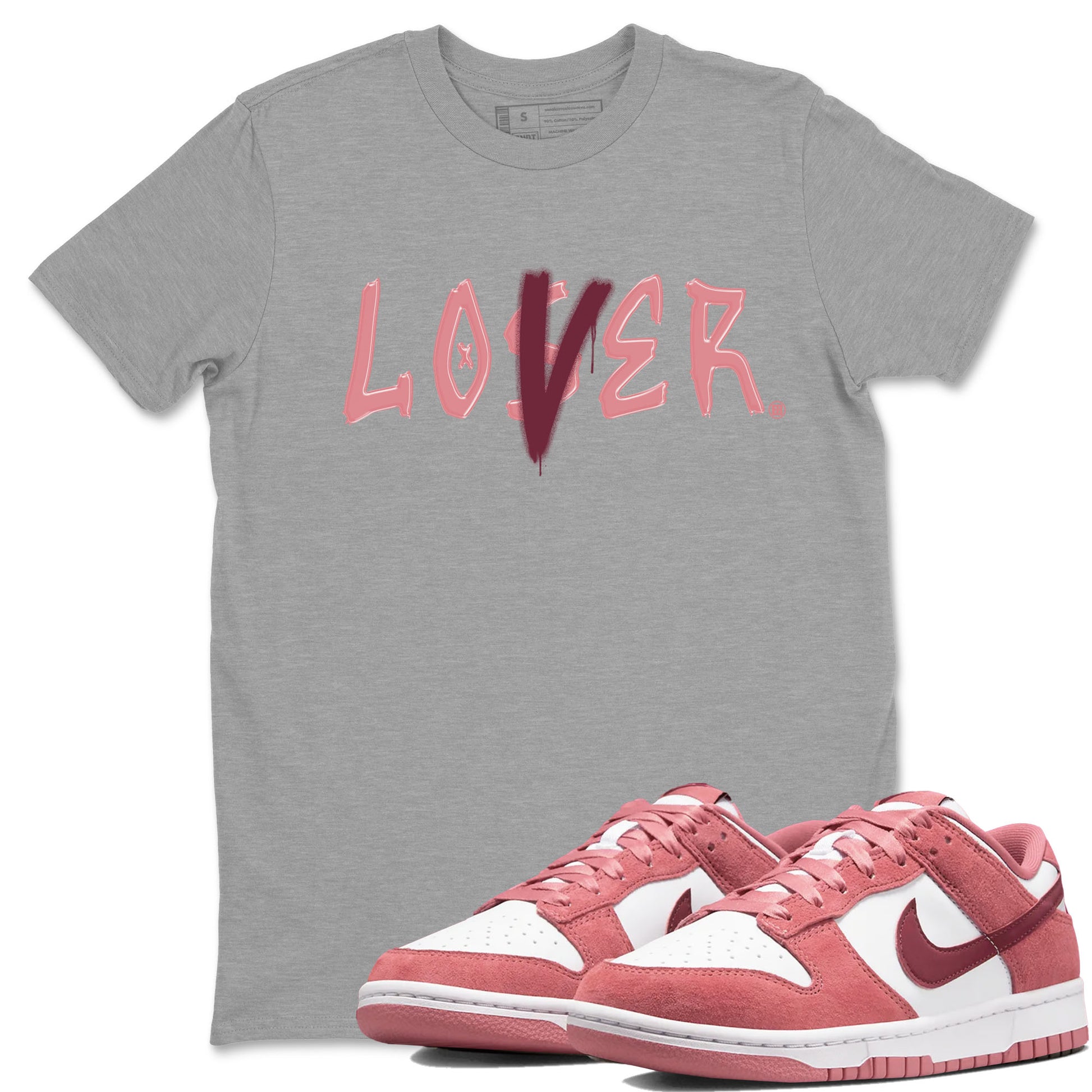 Dunks Valentine's Day shirt to match jordans Special Valentine Day Clothes jordans Loser Lover sneaker tees Dunk Valentine's Day SNRT Sneaker Release Tees unisex cotton Heather Grey 1 crew neck shirt