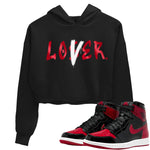 Jordan 1 Bred Patent Sneaker Match Tees Loser Lover Sneaker Tees Jordan 1 Bred Patent Sneaker Release Tees Women's Shirts