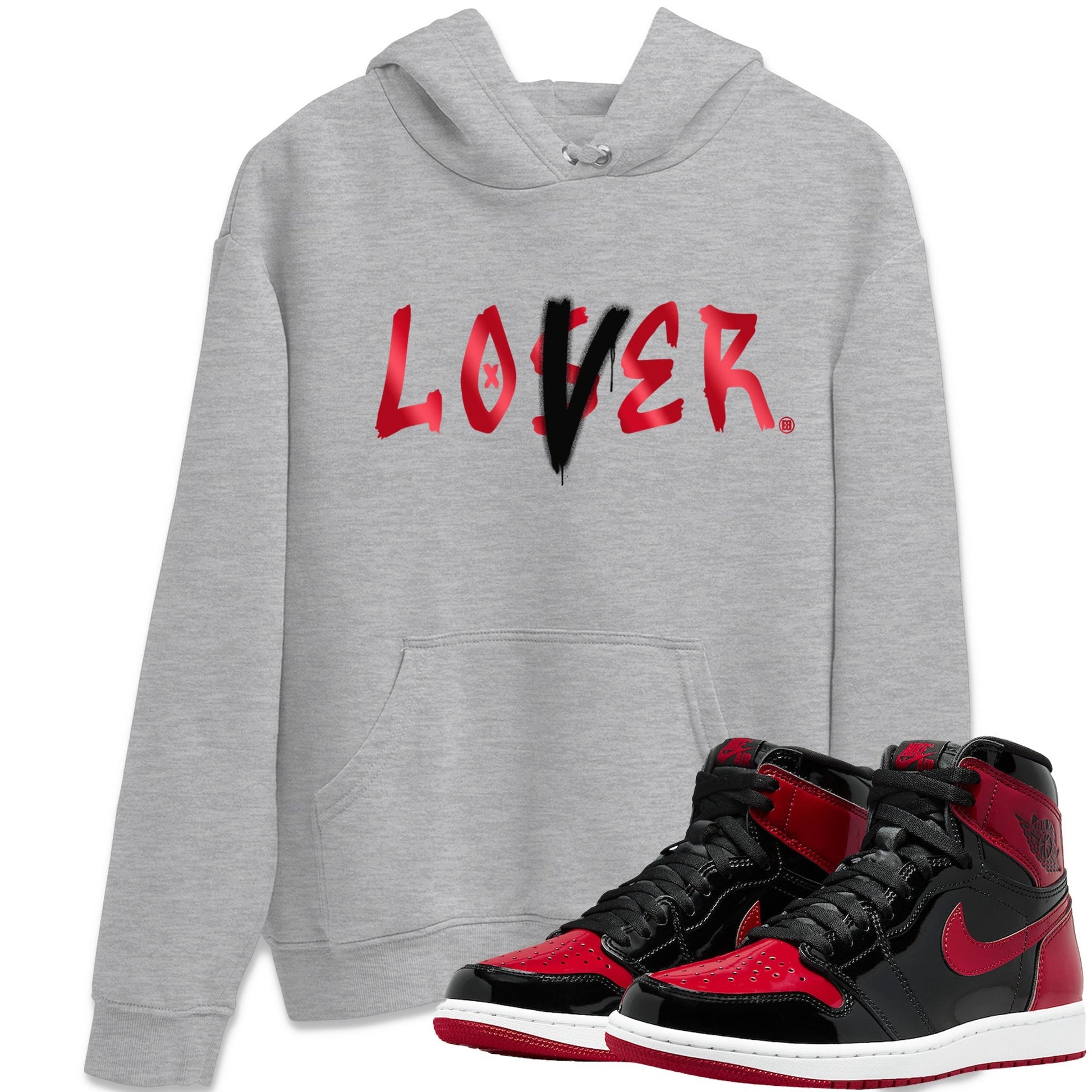Jordan 1 Bred Patent Sneaker Match Tees Loser Lover Sneaker Tees Jordan 1 Bred Patent Sneaker Release Tees Unisex Shirts