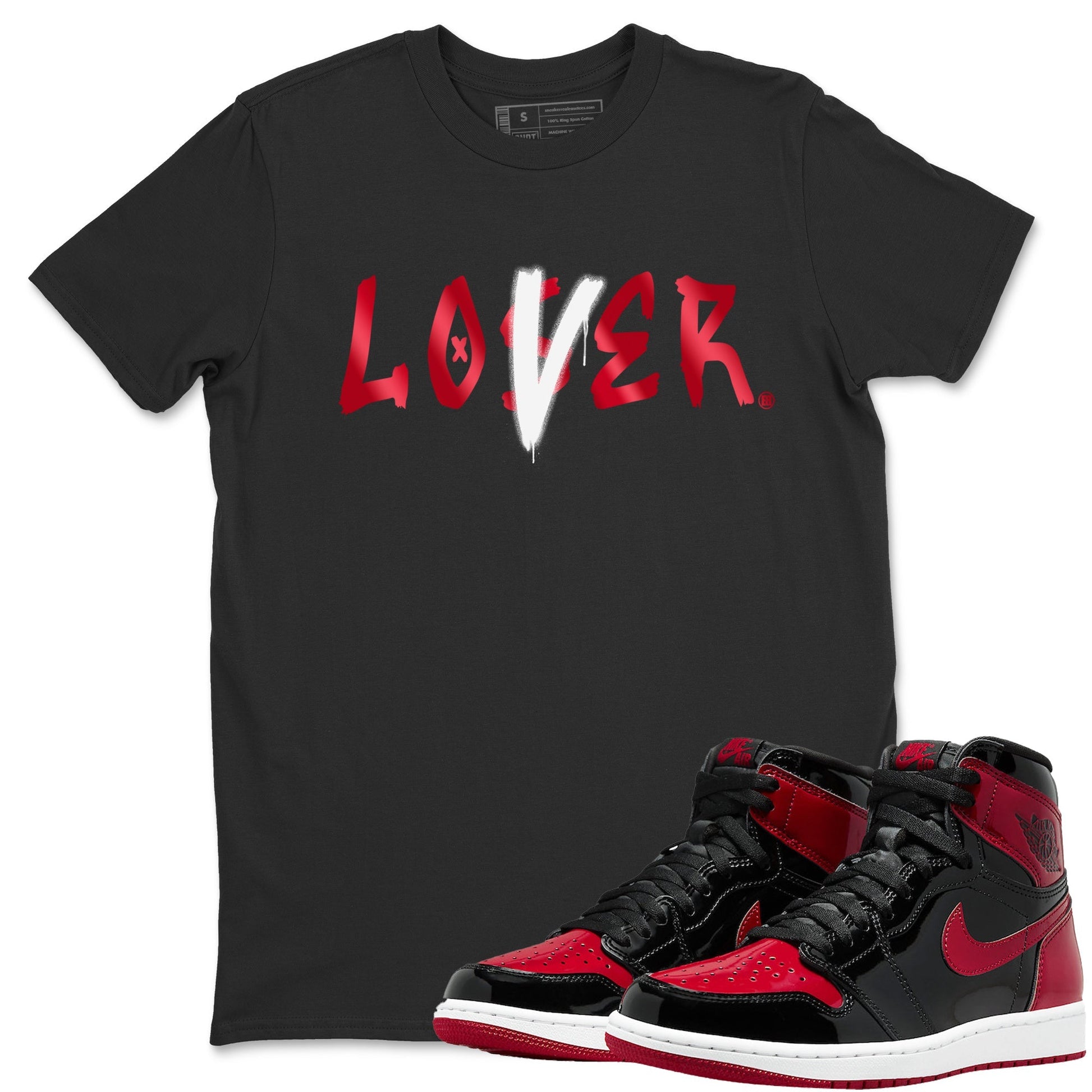 Jordan 1 Bred Patent Sneaker Match Tees Loser Lover Sneaker Tees Jordan 1 Bred Patent Sneaker Release Tees Unisex Shirts