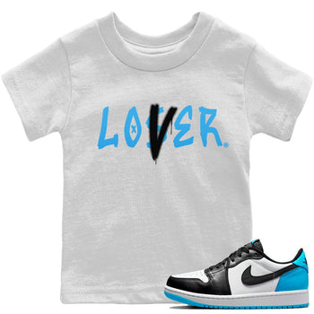Jordan 1 Powder Blue Sneaker Match Tees Loser Lover Sneaker Tees Jordan 1 Powder Blue Sneaker Release Tees Kids Shirts
