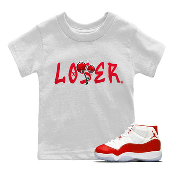 Jordan 11 Cherry Sneaker Match Tees Loser Lover Sneaker Tees Jordan 11 Cherry Sneaker Release Tees Kids Shirts