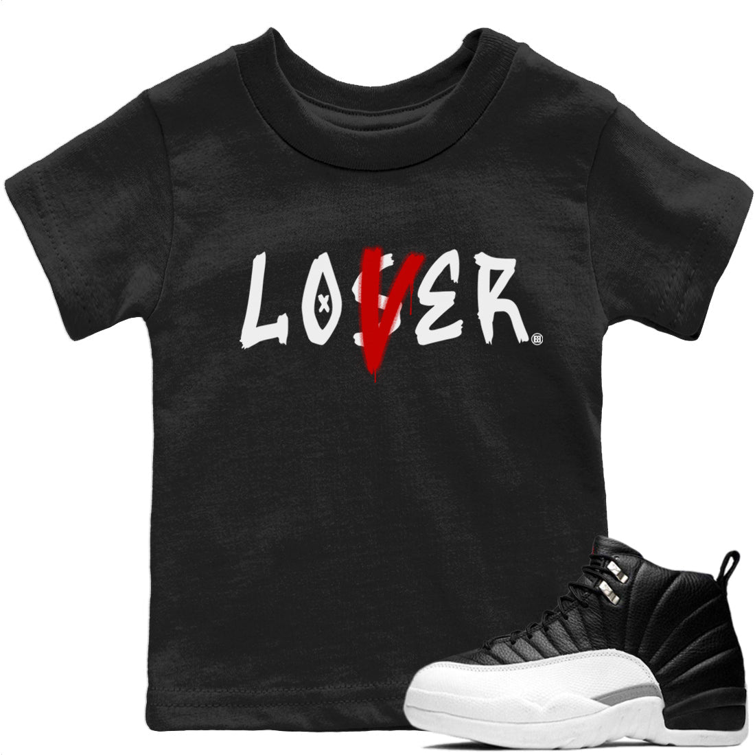 Jordan 12 Playoffs Sneaker Match Tees Loser Lover Sneaker Tees Jordan 12 Playoffs Sneaker Release Tees Kids Shirts