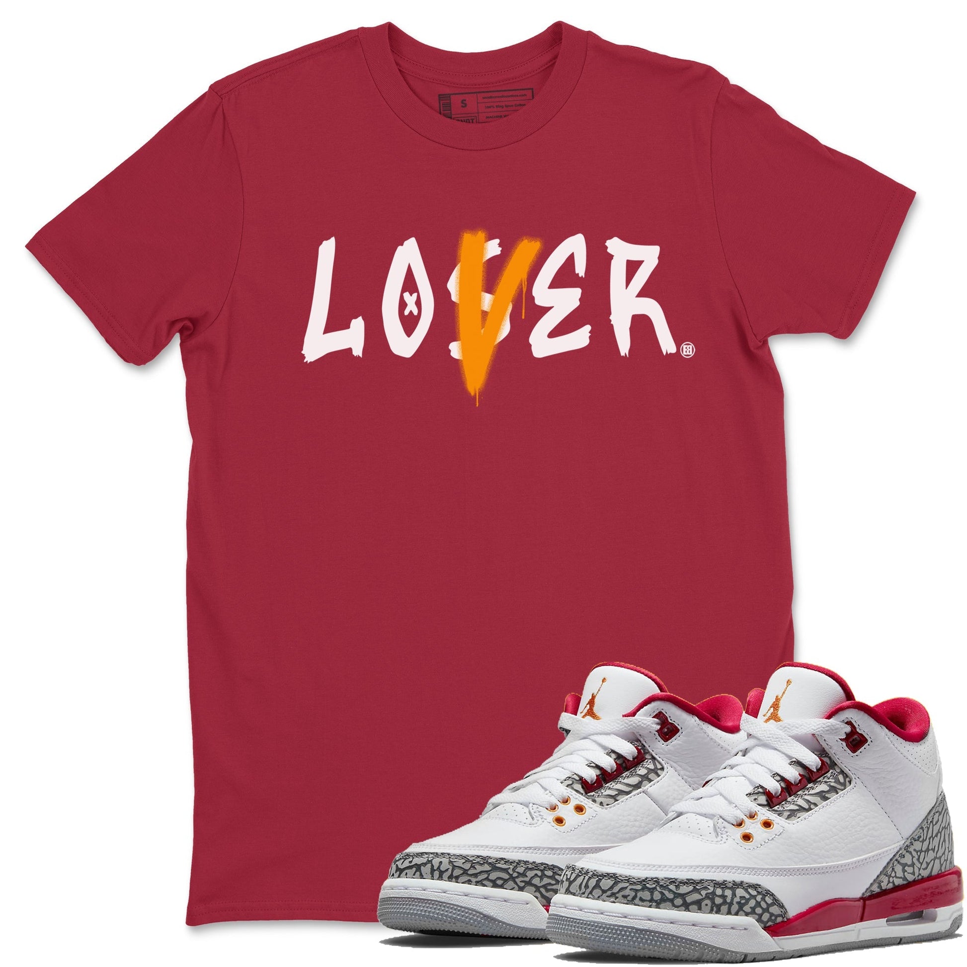 Jordan 3 Cardinal Sneaker Match Tees Loser Lover Sneaker Tees Jordan 3 Cardinal Sneaker Release Tees Unisex Shirts