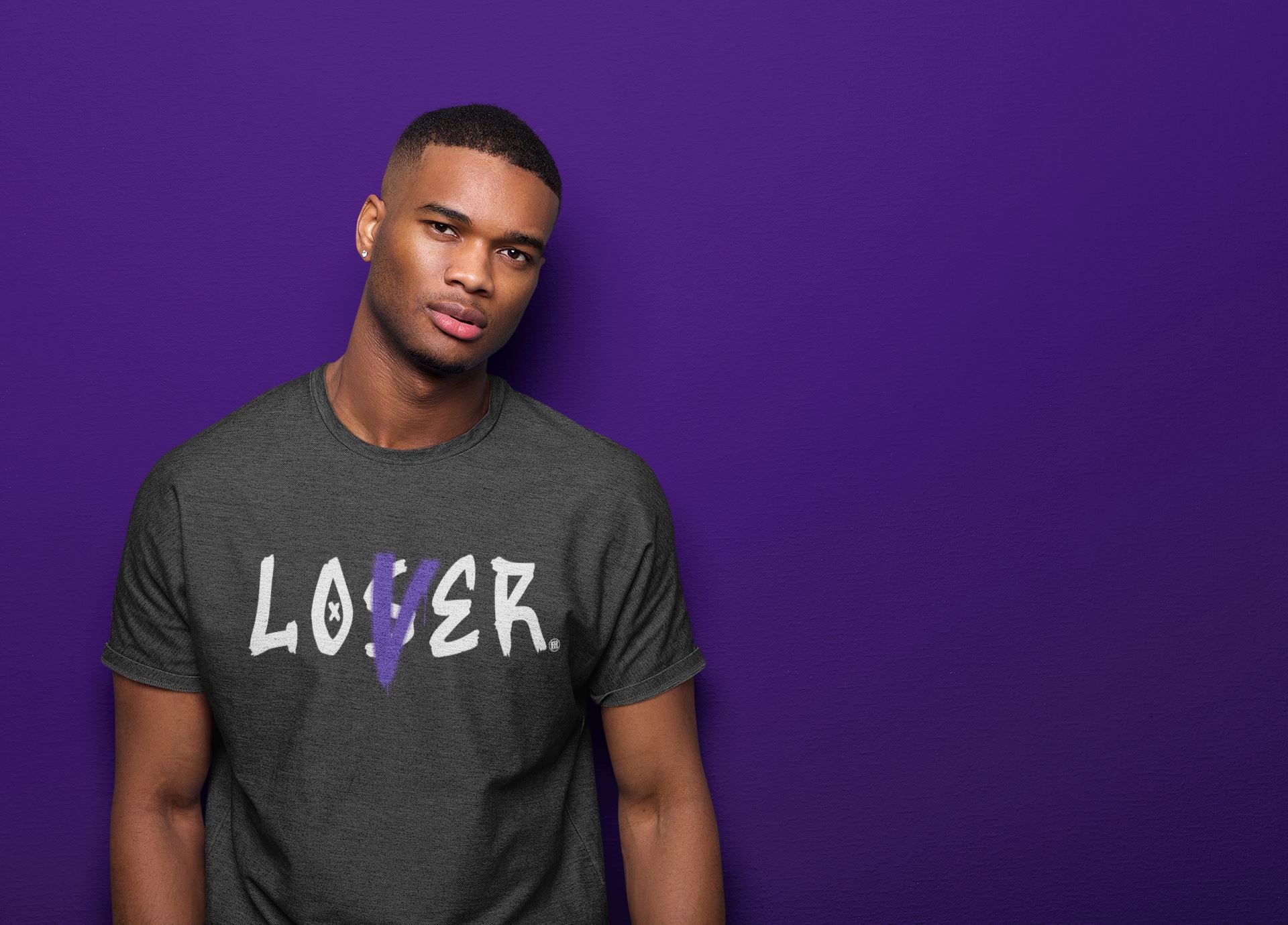 365 Printing Graphic Tees Loser Lover Design 3 Dark Iris Sneaker