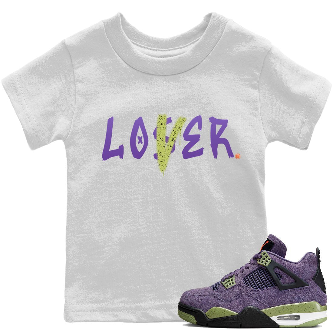 Jordan 4 Canyon Purple Sneaker Match Tees Loser Lover Sneaker Tees Jordan 4 Canyon Purple Sneaker Release Tees Kids Shirts