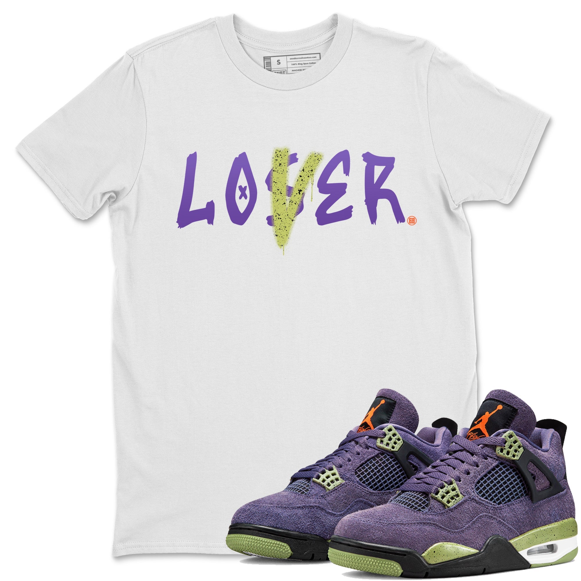 purple and white jordan 4 shirt