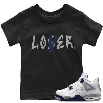 Jordan 4 Midnight Navy Sneaker Match Tees Loser Lover Sneaker Tees Jordan 4 Midnight Navy Sneaker Release Tees Kids Shirts