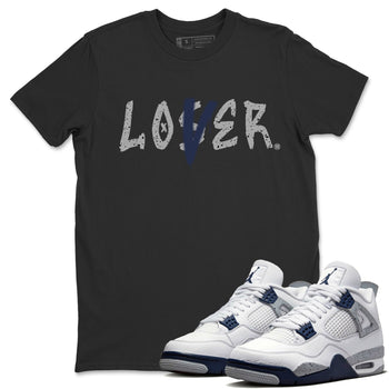Jordan 4 Midnight Navy Sneaker Match Tees Loser Lover Sneaker Tees Jordan 4 Midnight Navy Sneaker Release Tees Unisex Shirts