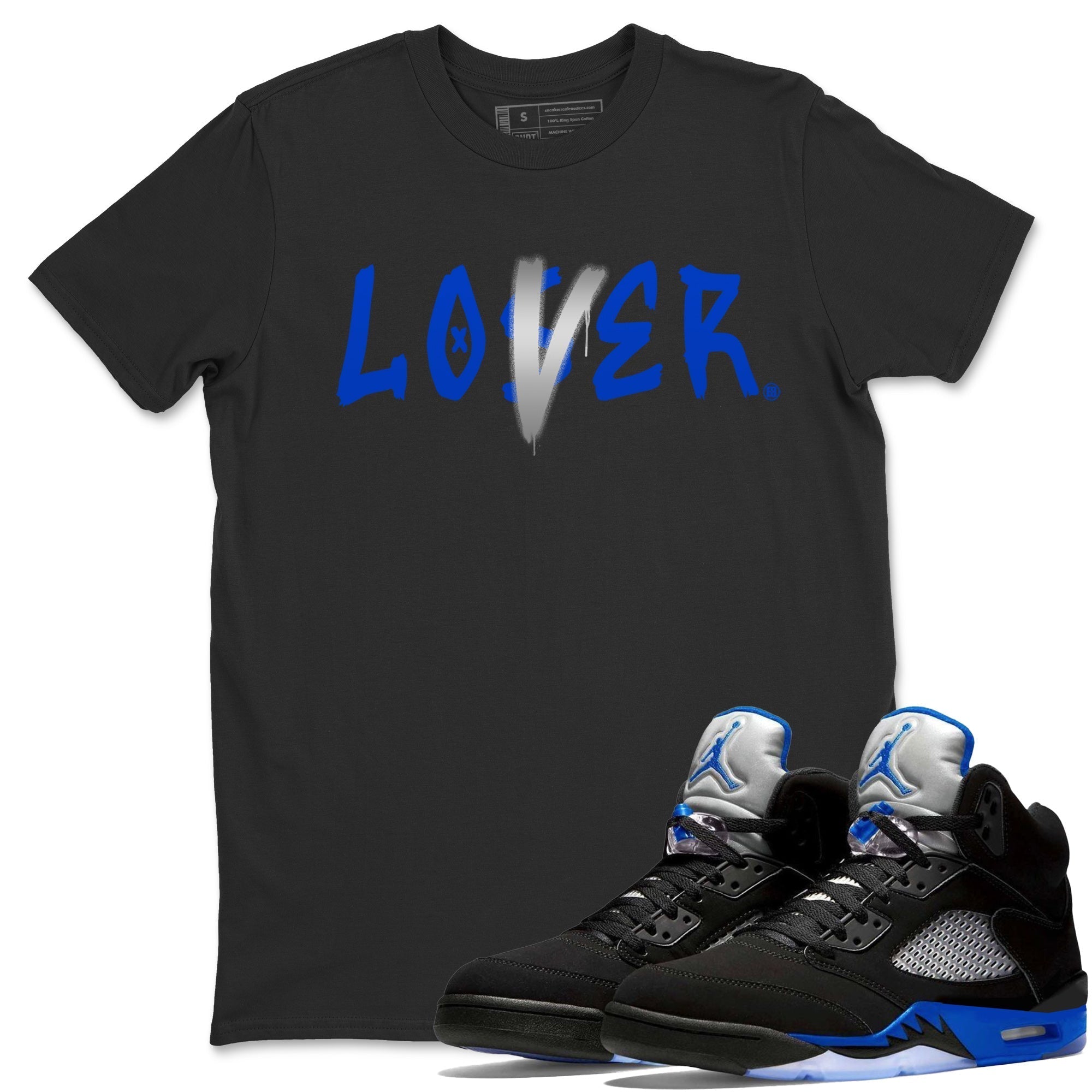Jordan 5 Racer Blue Sneaker Match Tees Loser Lover Sneaker Tees Jordan 5 Racer Blue Sneaker Release Tees Unisex Shirts