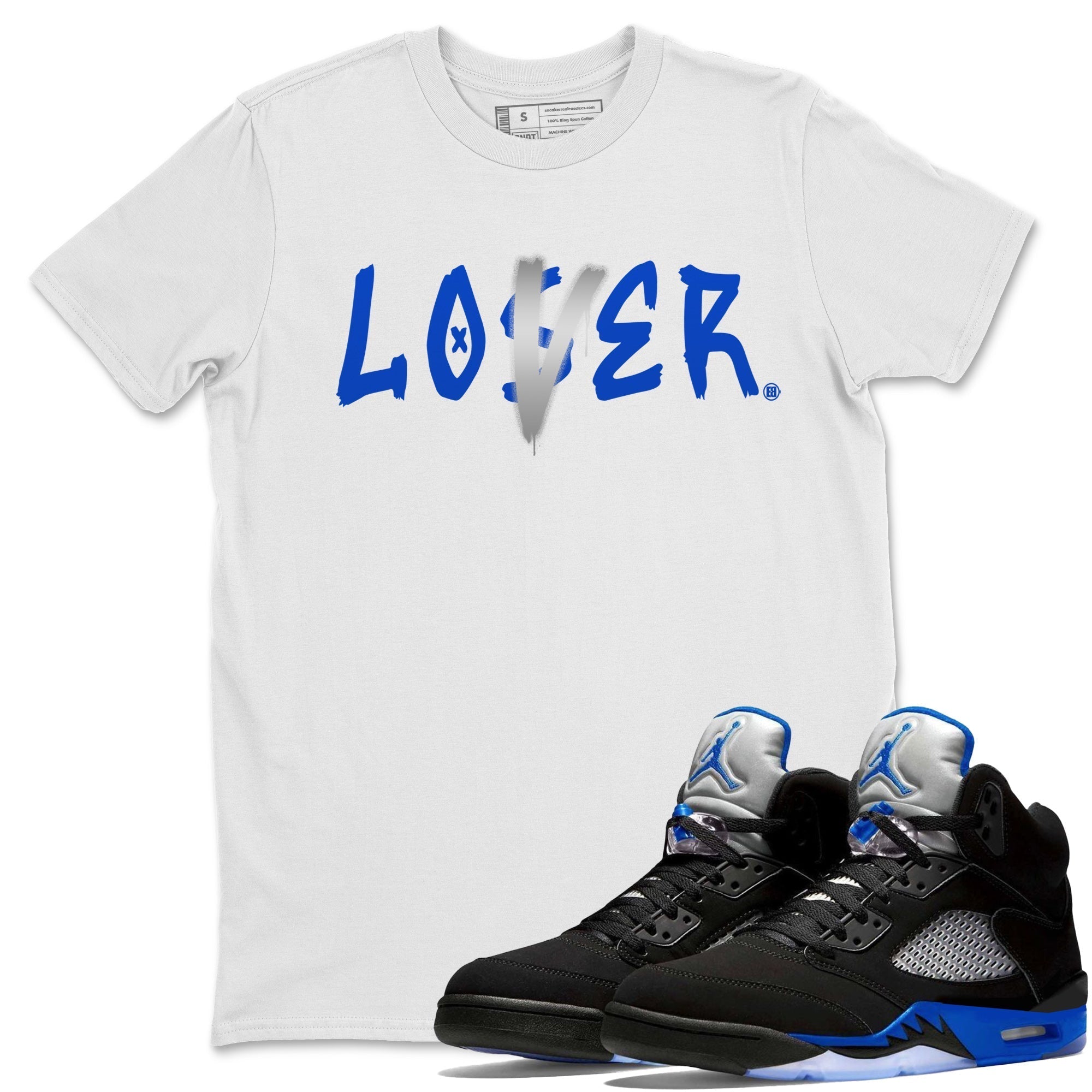 Jordan 5 Racer Blue Sneaker Match Tees Loser Lover Sneaker Tees Jordan 5 Racer Blue Sneaker Release Tees Unisex Shirts