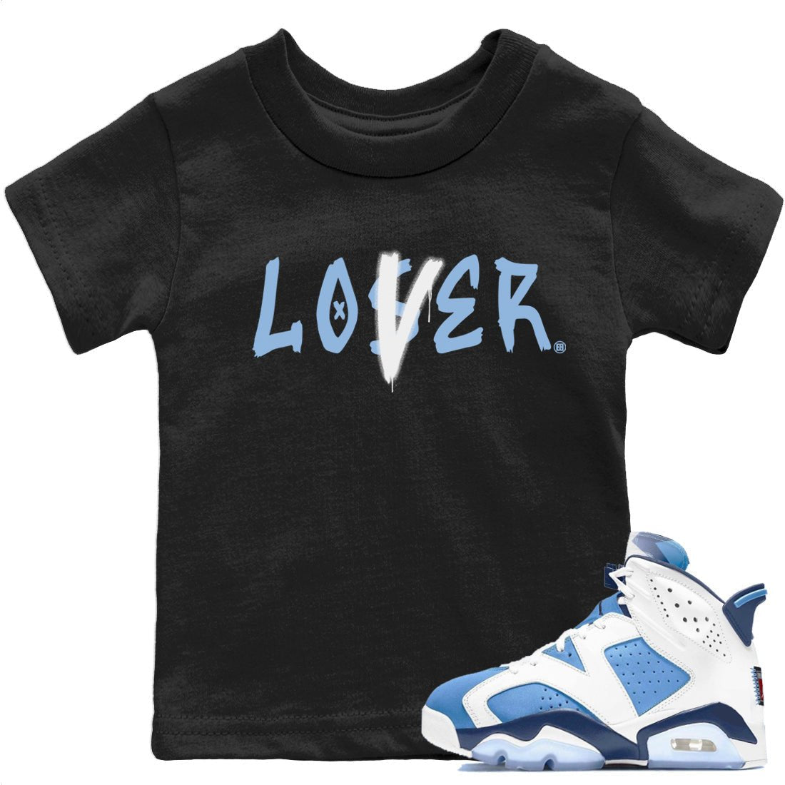 Jordan 6 UNC Sneaker Match Tees Loser Lover Sneaker Tees Jordan 6 UNC Sneaker Release Tees Kids Shirts