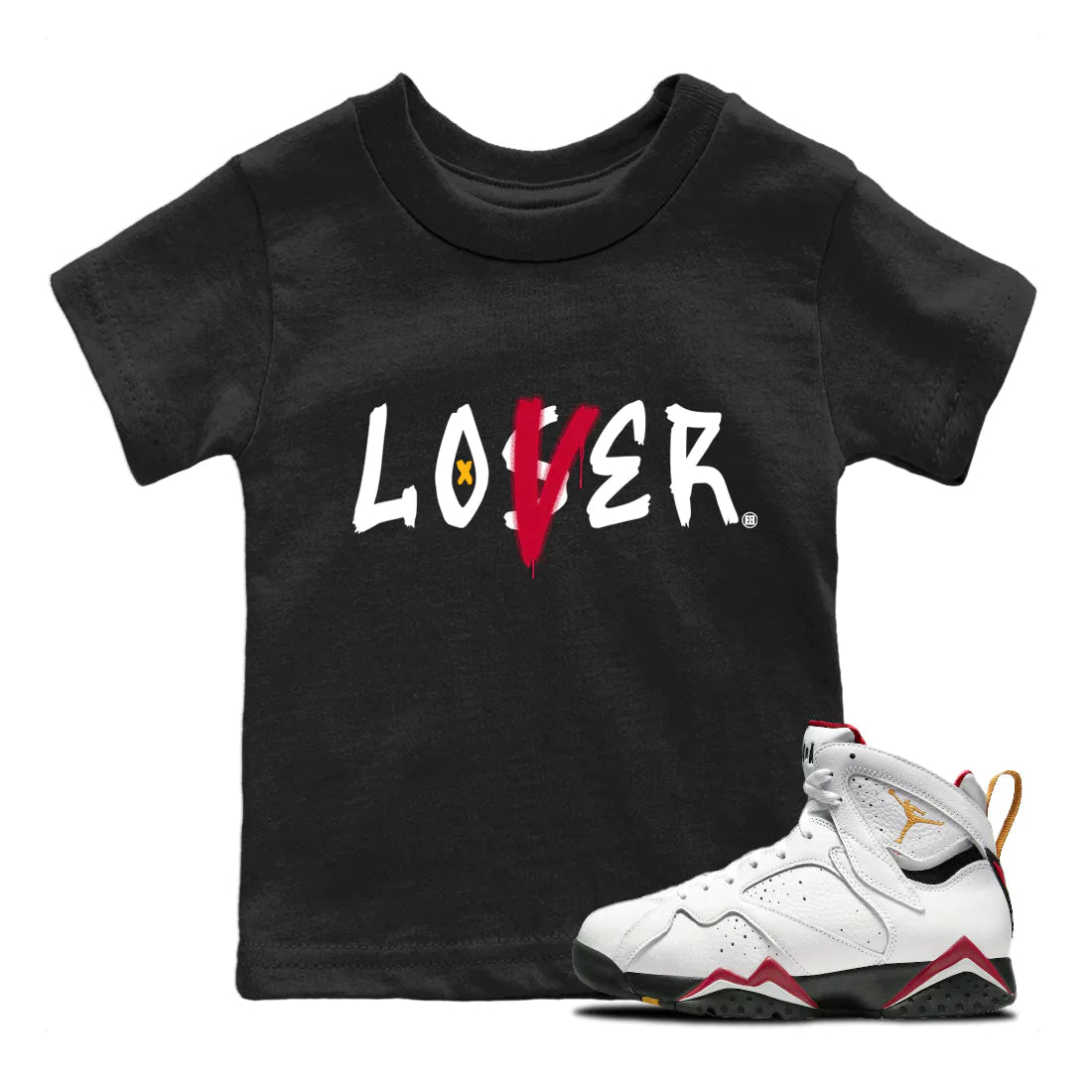 Jordan 7 Cardinal Sneaker Match Tees Loser Lover Sneaker Tees Jordan 7 Cardinal Sneaker Release Tees Kids Shirts