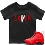 Jordan 9 Chile Red Sneaker Match Tees Loser Lover Sneaker Tees Jordan 9 Chile Red Sneaker Release Tees Kids Shirts