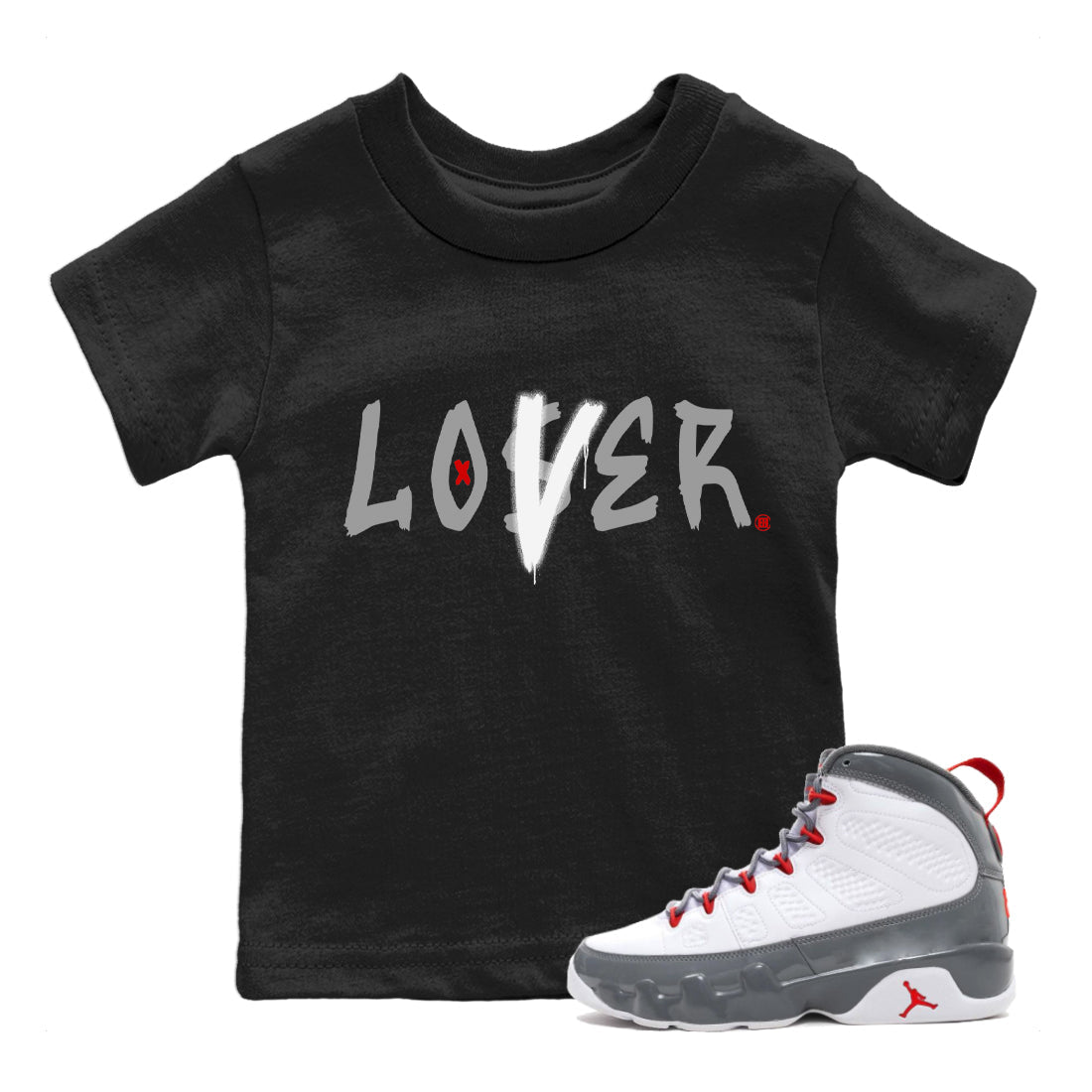 Jordan 9 Fire Red Sneaker Match Tees Loser Lover Sneaker Tees Jordan 9 Fire Red Sneaker Release Tees Kids Shirts