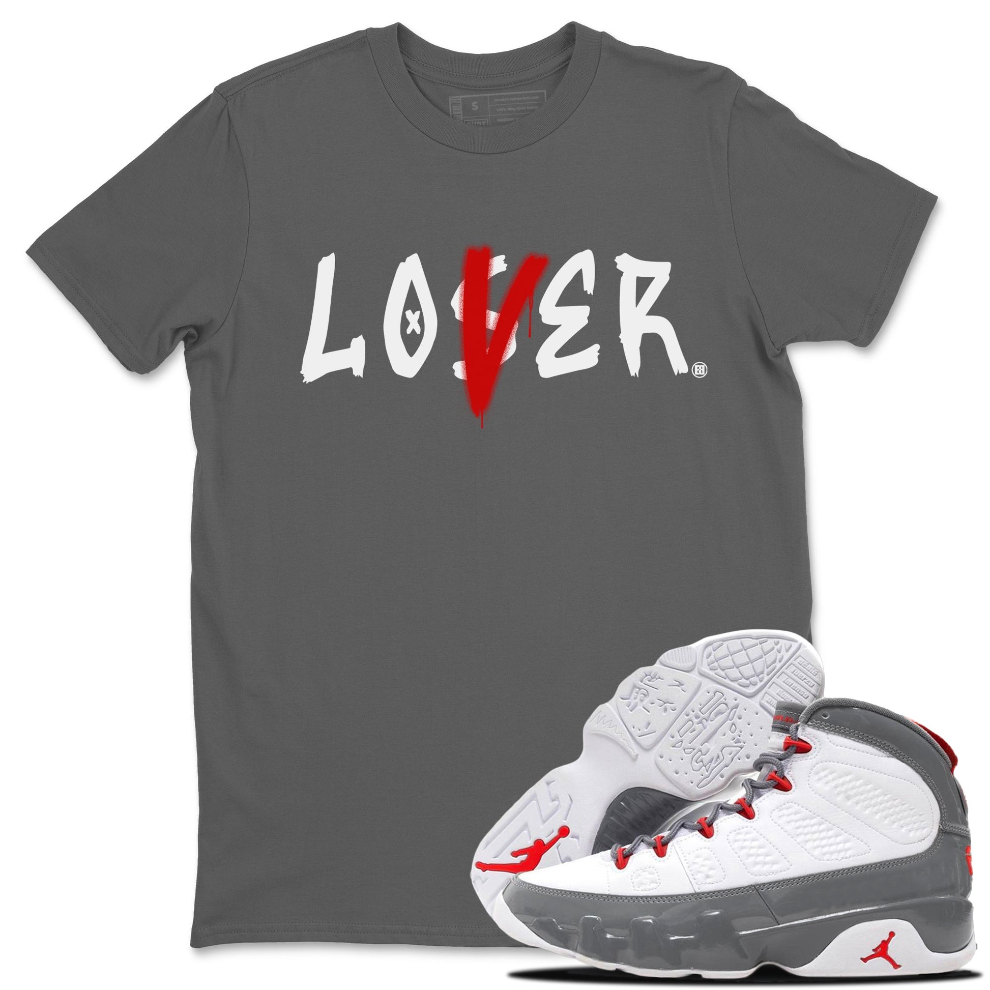 Jordan 9 Fire Red Sneaker Match Tees Loser Lover Sneaker Tees Jordan 9 Fire Red Sneaker Release Tees Unisex Shirts