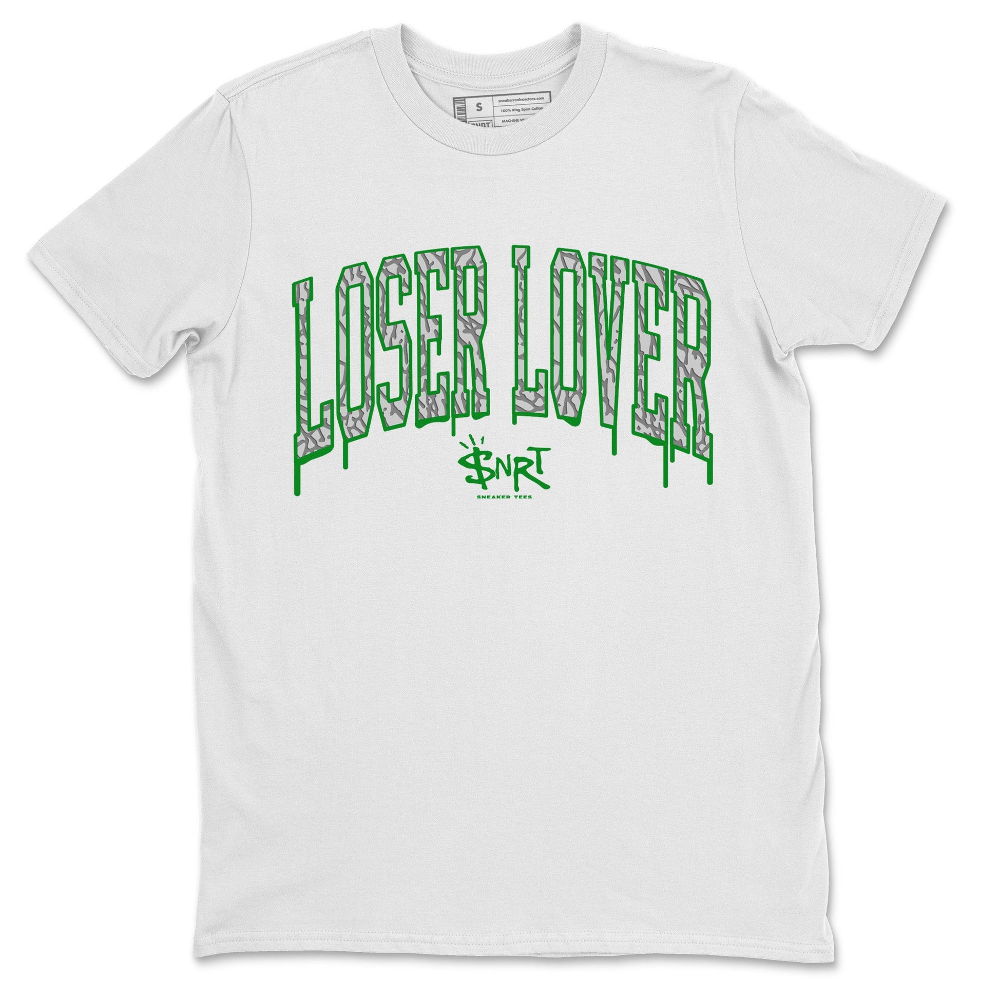 Air Jordan 3 Lucky Green Sneaker Match Tees Loser Lover Letter Sneaker Tees Air Jordan 3 WMNS Lucky Green Sneaker Release Tees Unisex Shirts White 2