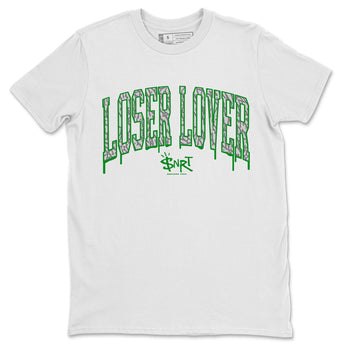 Air Jordan 3 Lucky Green Sneaker Match Tees Loser Lover Letter Sneaker Tees Air Jordan 3 WMNS Lucky Green Sneaker Release Tees Unisex Shirts White 2