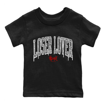 Air Jordan 3 White Cement Sneaker Match Tees Loser Lover Letter Sneaker Tees Air Jordan 3 Retro White Cement Sneaker Release Tees Kids Shirts Black 2