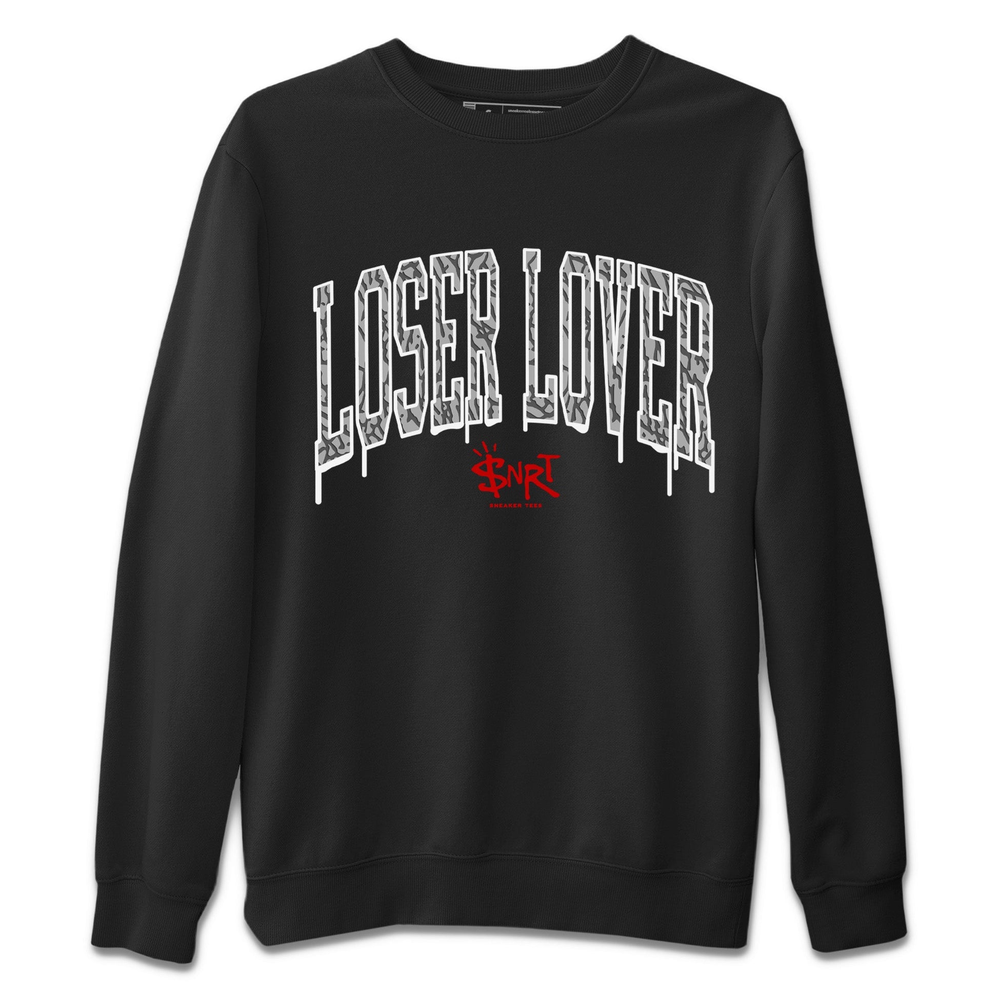 Air Jordan 3 White Cement Sneaker Match Tees Loser Lover Letter Sneaker Tees Air Jordan 3 Retro White Cement Sneaker Release Tees Unisex Shirts Black 2