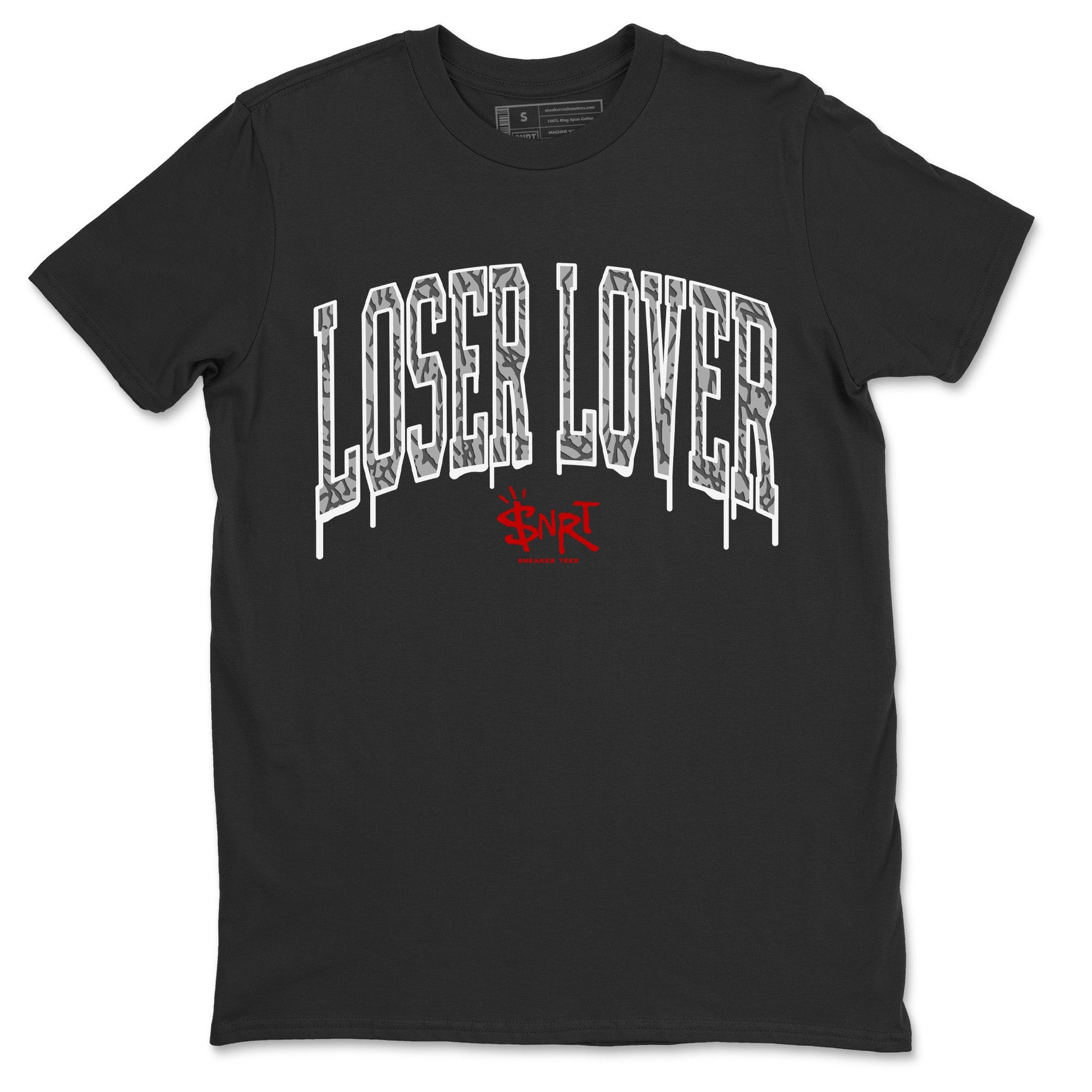 Air Jordan 3 White Cement Sneaker Match Tees Loser Lover Letter Sneaker Tees Air Jordan 3 Retro White Cement Sneaker Release Tees Unisex Shirts Black 2